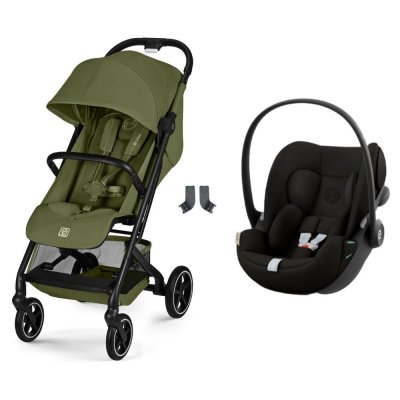 Poussette duo beezy 4 compacte moss green avec siège auto cloud g i-size