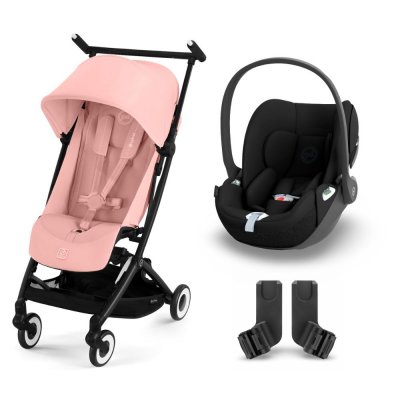 Poussette duo libelle 4 candy pink + cloud t i-size
