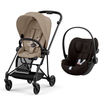 Poussette duo mios 3 cozy beige châssis matt black + cloud g i-size