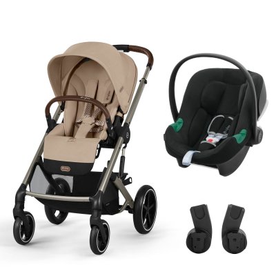 Poussette duo balios s lux 3 almond beige + siège auto aton b2 i-size