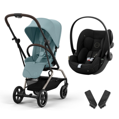 Poussette duo eezy s twist+ 2 stormy blue + siège auto cloud g i-size