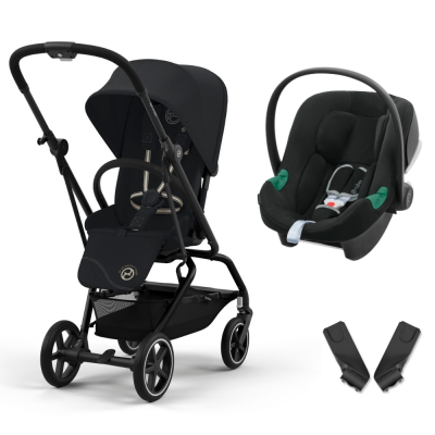 Poussette duo eezy s twist+ 2 magic black + siège auto aton b2 i-size
