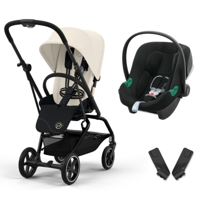 Poussette duo eezy s twist+ 2 canvas white + siège auto aton b2 i-size