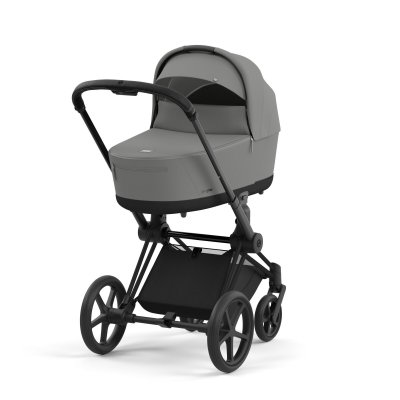 Poussette duo priam 4 mirage grey châssis matt black + nacelle luxe