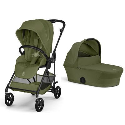 Poussette duo melio carbon 6 moss green avec nacelle melio cot