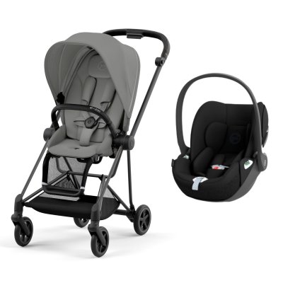 Poussette duo mios 3 mirage grey châssis matt black + cloud t i-size