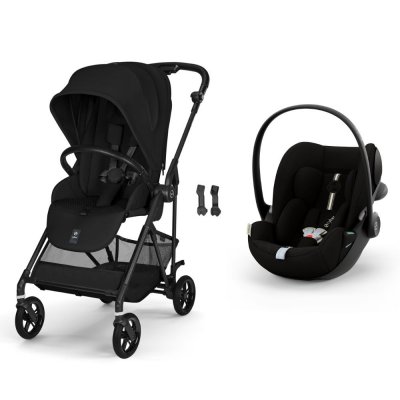 Poussette duo melio carbon 6 magic black avec siège auto cloud g3 i-size tissu plus