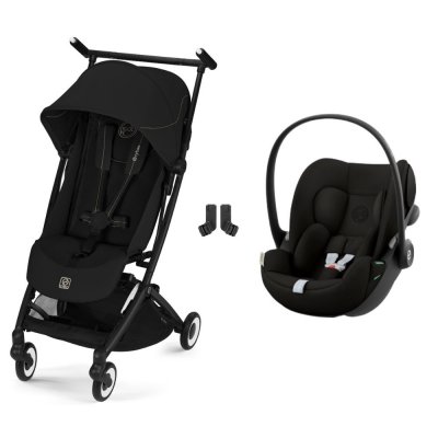 Poussette duo libelle 5 ultra compacte magic black avec siège auto cloud g i-size