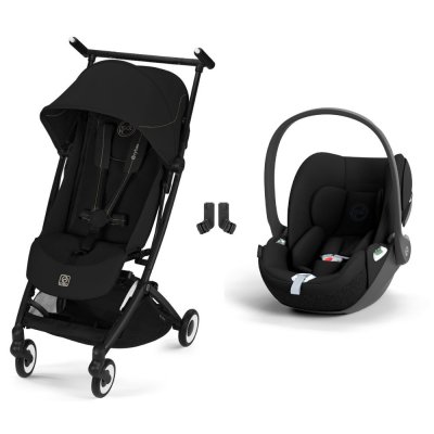 Poussette duo libelle 5 ultra compacte magic black avec siège auto cloud t i-size