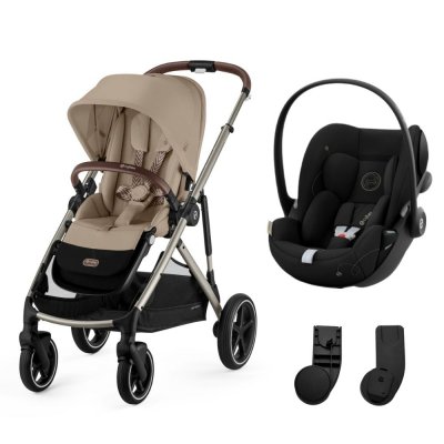 Poussette duo gazelle s almond beige + siège auto cloud g i-size