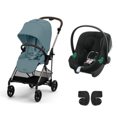 Poussette duo melio 4 stormy blue + siège auto aton b2 i-size