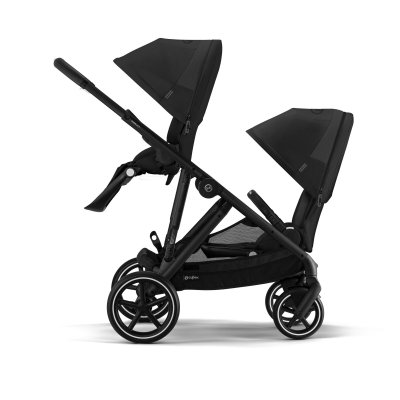 Poussette double e-gazelle s moon black châssis noir