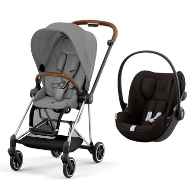 Poussette duo mios 3 mirage grey châssis chrome brown + cloud g i-size
