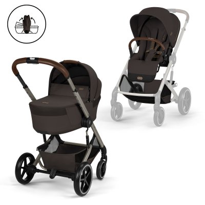 Poussette duo tout terrain balios s lux 4 avec nacelle pliable chocolate brown