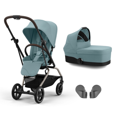 Poussette duo eezy s twist+ 2 stormy blue + nacelle cot s