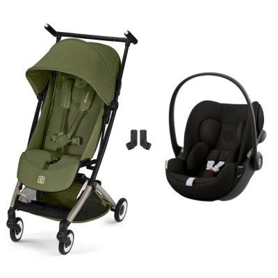 Poussette duo libelle 5 ultra compacte moss green avec siège auto cloud g i-size