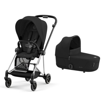 Poussette duo mios 3 sepia black châssis chrome black + nacelle luxe
