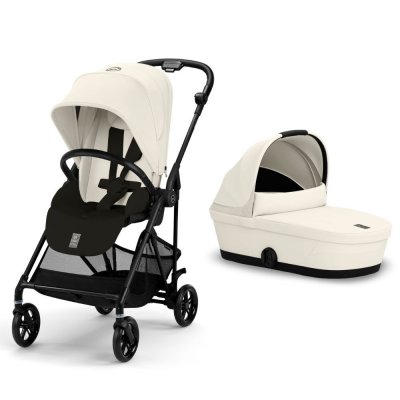 Poussette duo melio carbon canvas white + nacelle melio cot