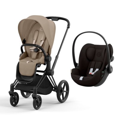 Poussette duo priam 4 cozy beige châssis matt black + siège auto cloud g i-size
