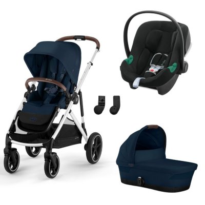 CYBEX Poussette trio gazelle s ocean blue + siège auto aton b2 i-size + nacelle s
