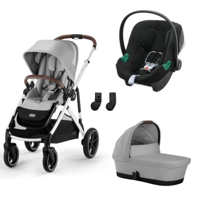 CYBEX Poussette trio gazelle s lava grey + siège auto aton b2 i-size + nacelle s