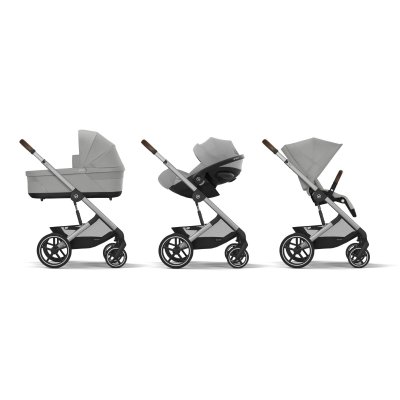 Poussette trio balios s lux 3 stone grey + siège auto cloud g i-size + nacelle + base g