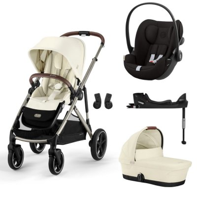 Poussette trio gazelle s seashell beige + siège auto cloud g i-size + nacelle s + base g