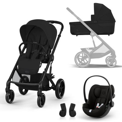 Poussette trio naissance balios s lux 3 moon black + siège auto cloud g i-size confort + nacelle - édition limitée