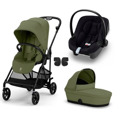 Poussette trio melio carbon moss green + aton b2 i-size + nacelle