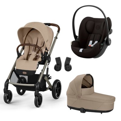 Poussette trio balios s lux 3 almond beige + siège auto cloud g i-size + nacelle