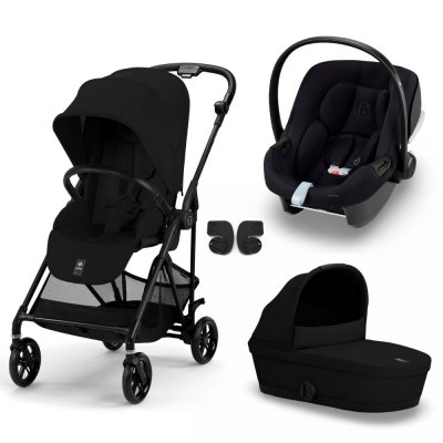 Poussette trio melio carbon magic black + aton b2 i-size + nacelle