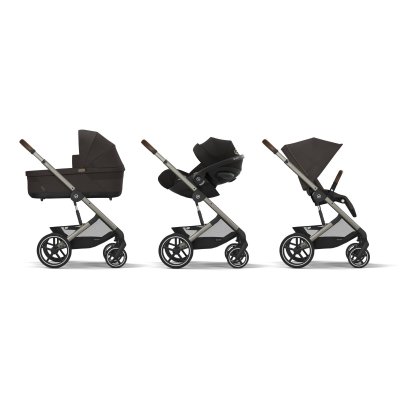 Poussette trio balios s lux 3 chocolate brown + siège auto cloud g i-size + nacelle + base g