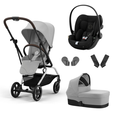 CYBEX Poussette trio eezy s twist+ 2 fog grey + siège auto cloud g i-size + nacelle cot s