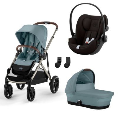 Poussette trio gazelle s stormy blue + siège auto cloud g i-size + nacelle s