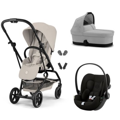 Poussette trio eezy s twist+ 2 pivotante dune grey avec nacelle cot s et siège auto cloud g i-size