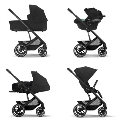 Poussette trio balios s lux 3 moon black + siège auto cloud t i-size + nacelle