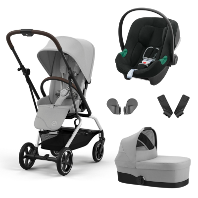 CYBEX Poussette trio eezy s twist+ 2 fog grey + siège auto aton b2 i-size + nacelle cot s
