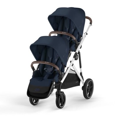 CYBEX Poussette double gazelle s ocean blue châssis noir