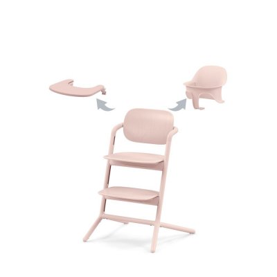 Chaise haute évolutive lemo 3en1 pearl pink