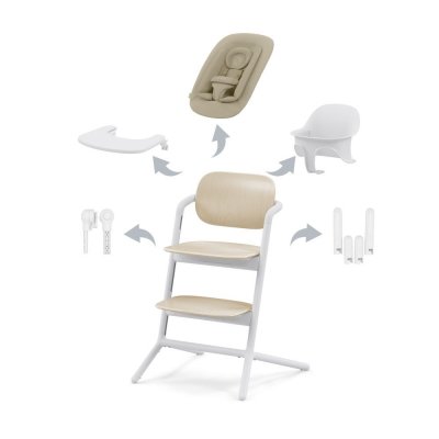 Chaise haute évolutive lemo 4en1 sand white