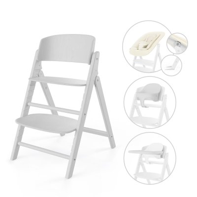 Chaise haute évolutive pliante click & fold 4en1 all white
