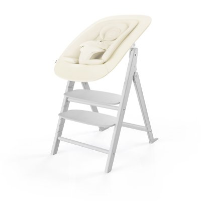 Chaise haute évolutive pliante click & fold 4en1 all white