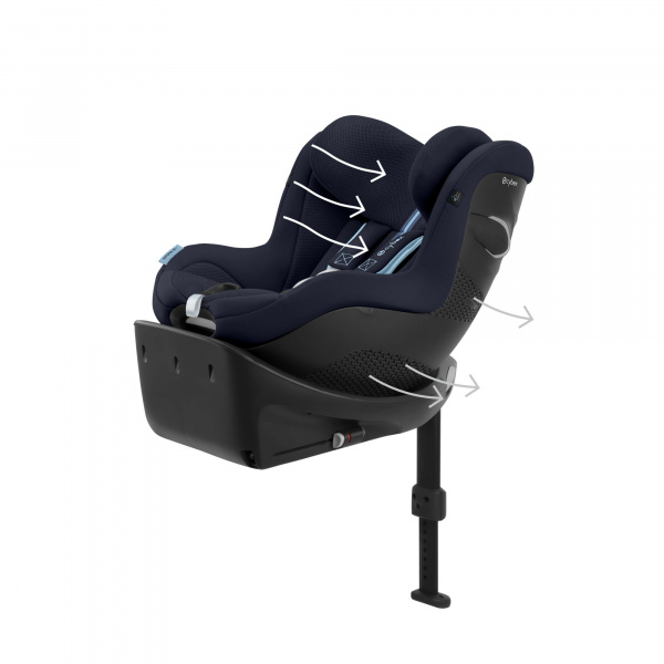 Siège auto sirona gi i-size tissu plus ocean blue avec base intégrée Cybex