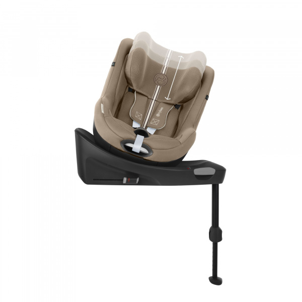 Siège auto sirona gi i-size tissu plus almond beige avec base intégrée Cybex