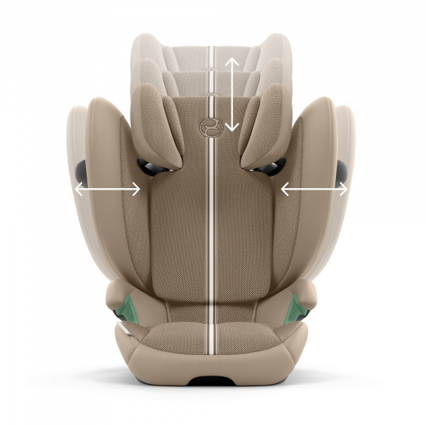 Siège auto pliable i-size solution g2 i-fix tissu plus almond beige Cybex