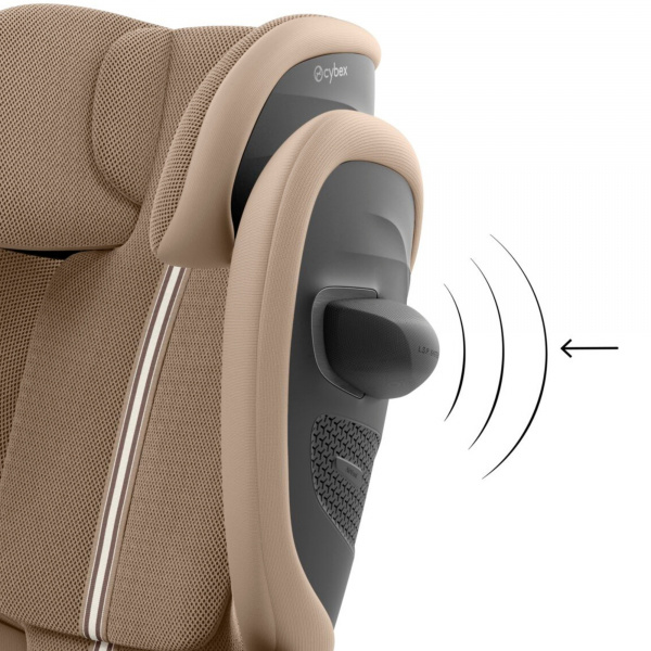 Siège auto pliable i-size solution g2 i-fix tissu plus almond beige Cybex