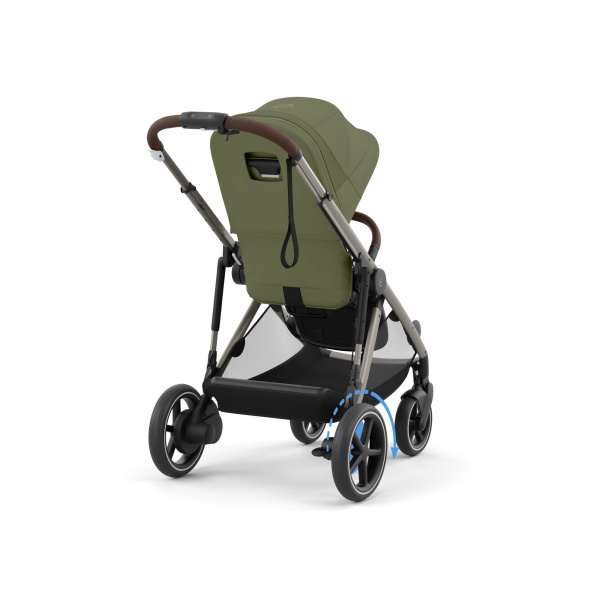Poussette e-gazelle s moss green châssis taupe Cybex