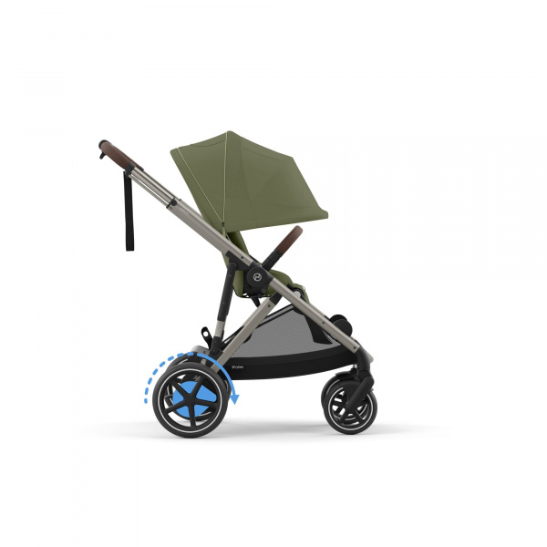 Poussette e-gazelle s moss green châssis taupe Cybex