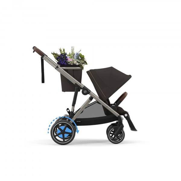 Poussette e-gazelle s moon black châssis noir Cybex