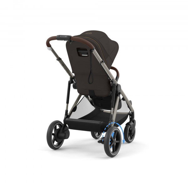 Poussette e-gazelle s moon black châssis noir Cybex